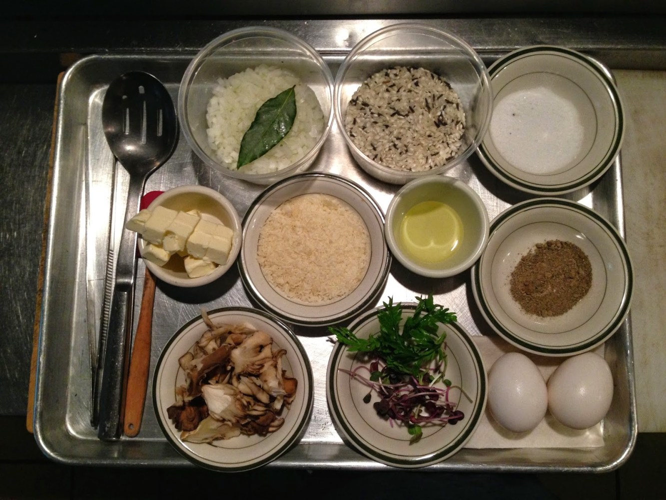 a tray of food on a table