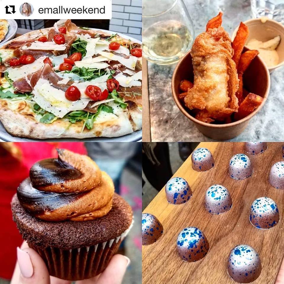 many different types of food on a table