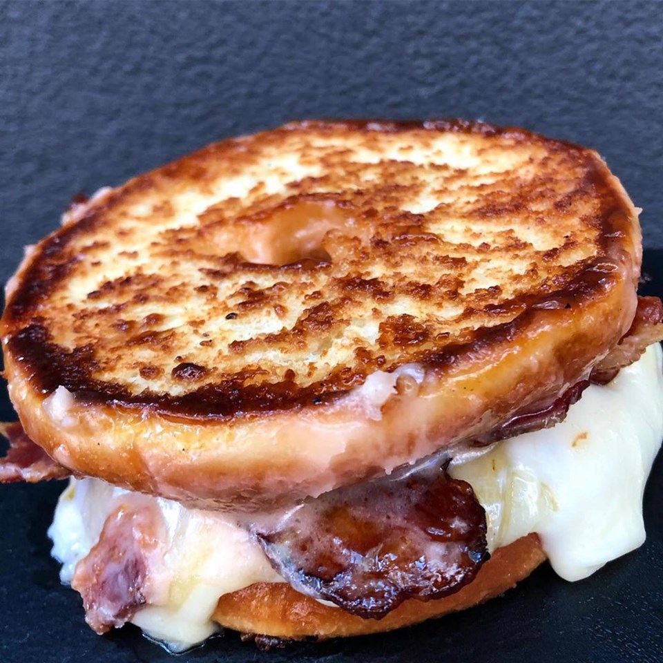 a sandwich sitting on top of a table
