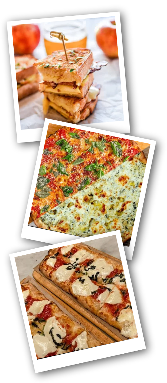 a box filled with different types of food on a plate