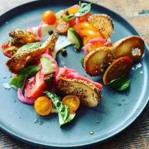 a tray of food