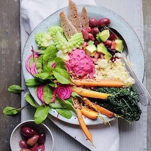 a tray of food