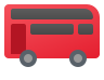 Red double-decker bus emoji facing right.