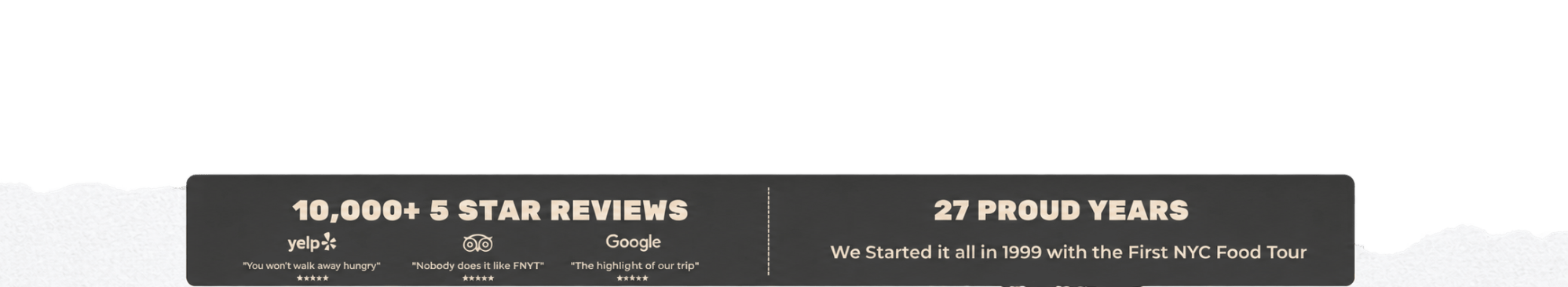 Banner with 10,000+ five-star reviews and 27 proud years message.